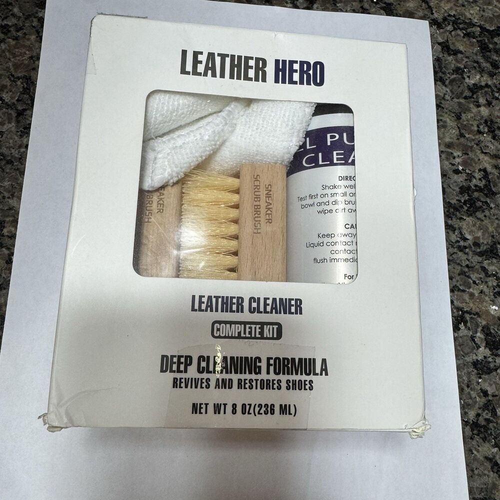 Leather Hero Leather Cleaner Complete Kit 4 Pieces Revives And Restores Shoes
